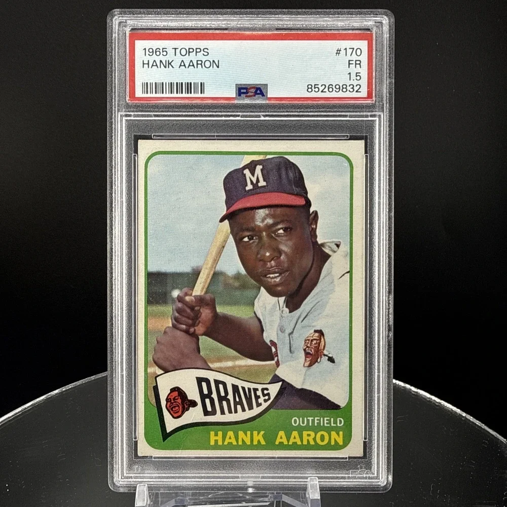 1965 Topps #170 Hank Aaron PSA 1.5 Graded Baseball Card MLB Milwaukee Braves